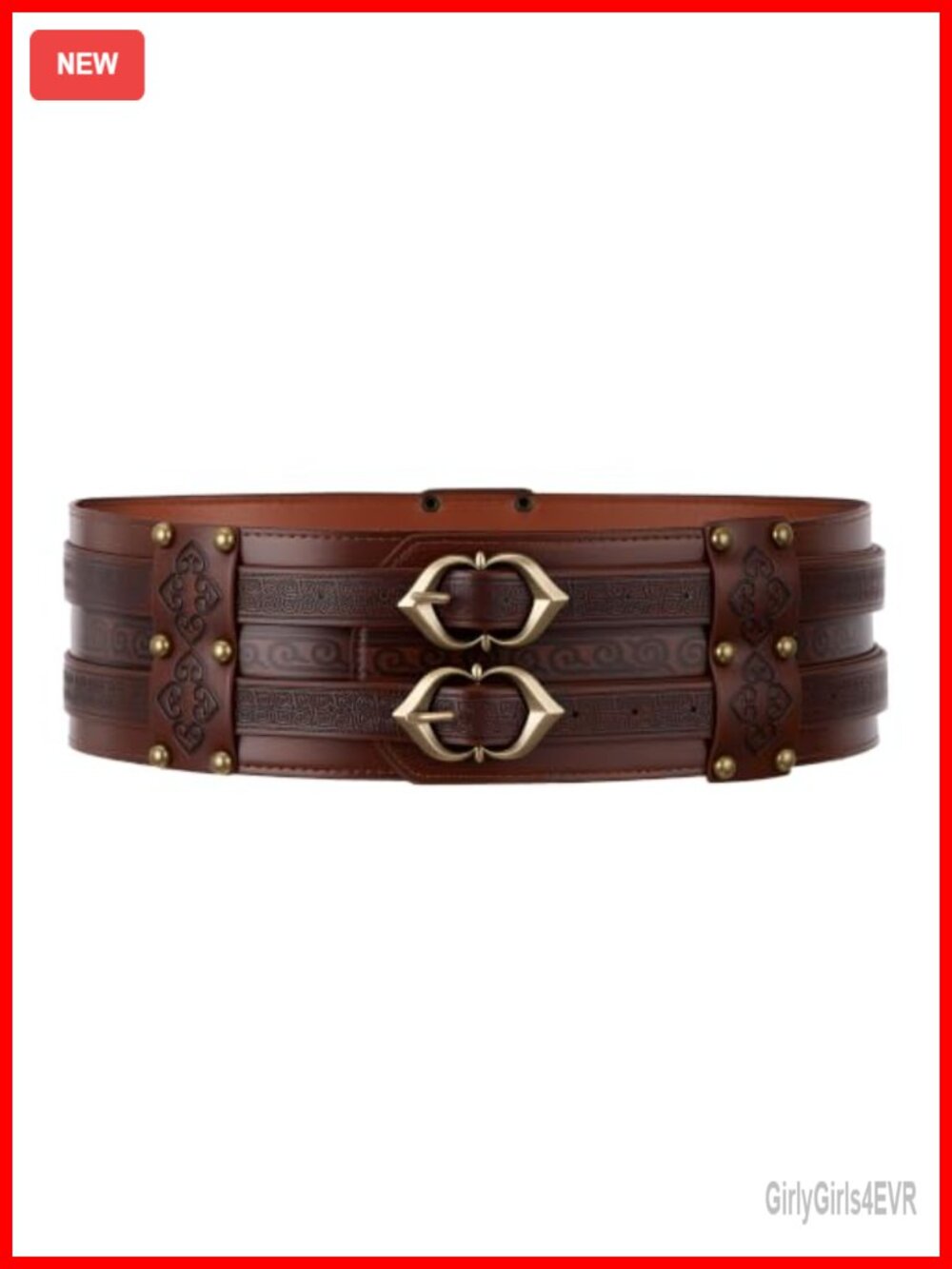 Wide Medieval Viking Belt with Pouch Faux Leather Ren Faire Cosplay